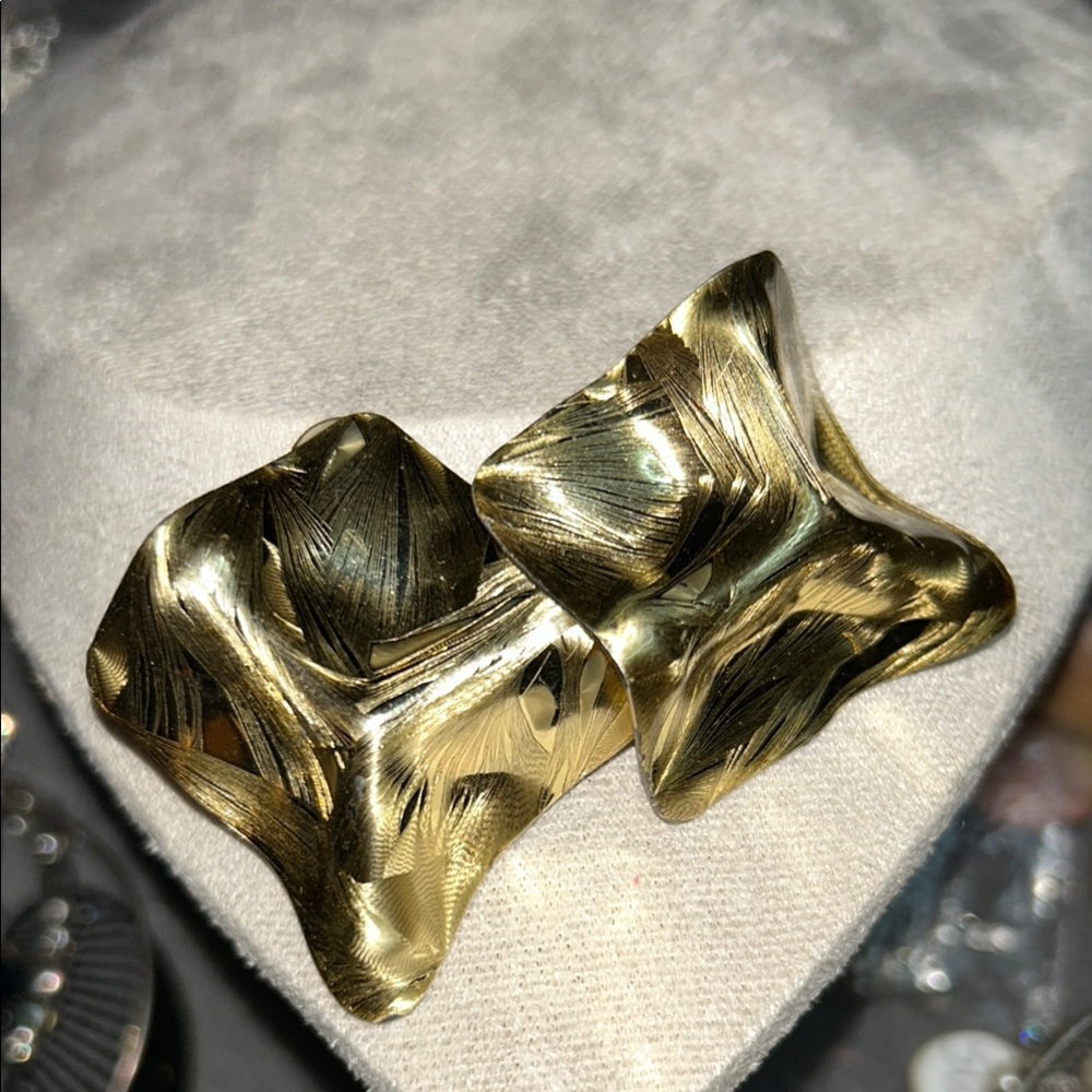 Gold Textured Earrings